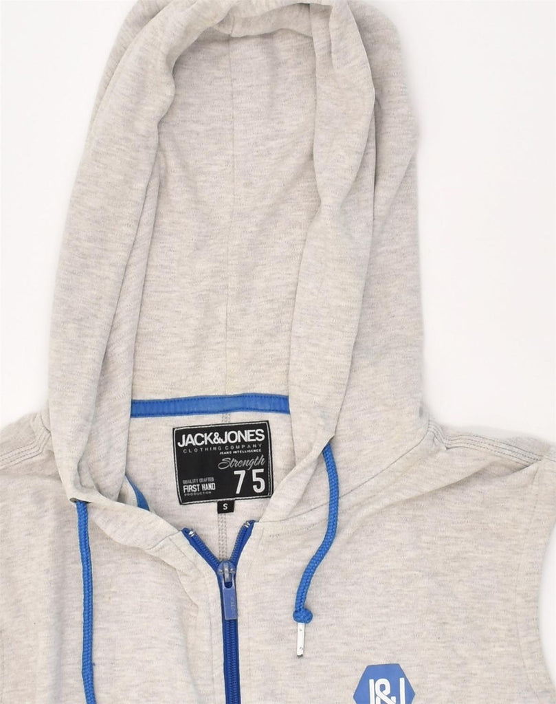 JACK & JONES Mens Stretch Sleeveless Zip Hoodie Sweater Small Grey Cotton | Vintage Jack & Jones | Thrift | Second-Hand Jack & Jones | Used Clothing | Messina Hembry 