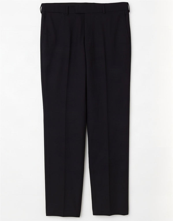 Jaeger Mens Straight Casual Trousers W36 L33 Navy Blue Wool