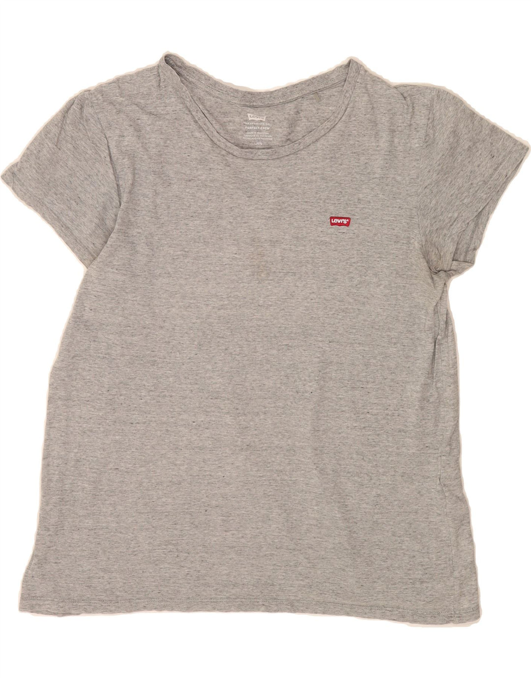 LEVI'S Womens T-Shirt Top UK 14 Large Grey Flecked Cotton Vintage Levi's and Second-Hand Levi's from Messina Hembry 