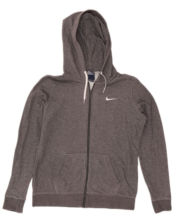 Nike Mens Zip Hoodie Sweater Large Grey Cotton