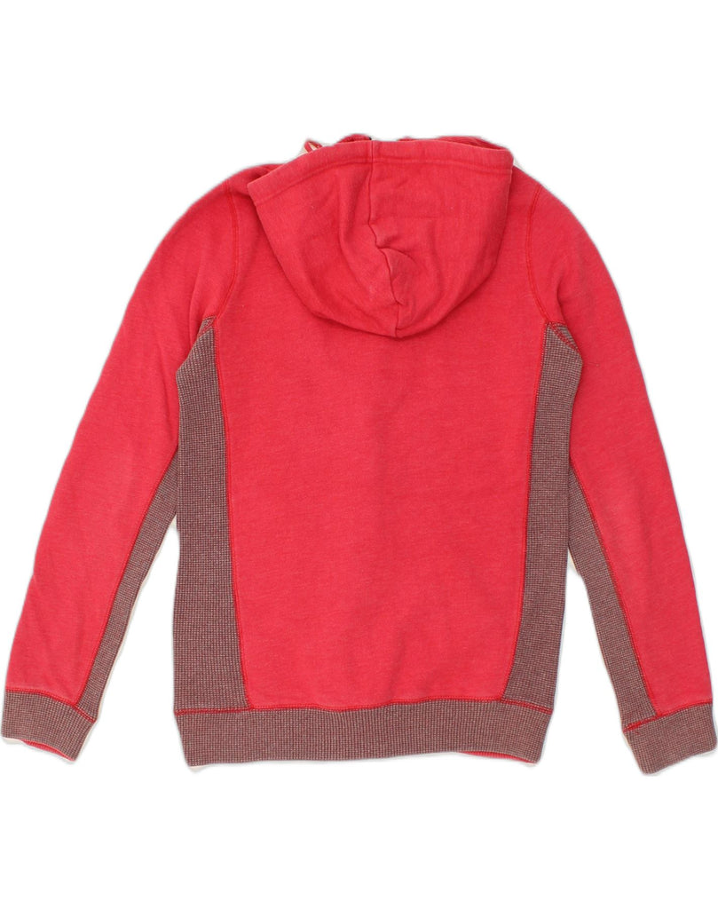 ROXY Womens Graphic Zip Hoodie Sweater UK 14 Medium Red Colourblock Cotton | Vintage Roxy | Thrift | Second-Hand Roxy | Used Clothing | Messina Hembry 