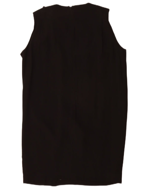 French Connection Womens Sleeveless Shift Dress UK 16 Large Black Viscose