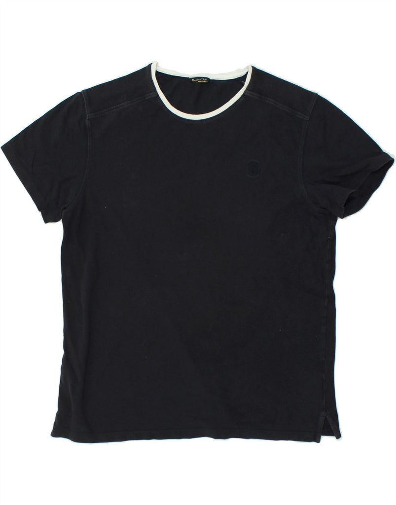 MASSIMO DUTTI Womens T-Shirt Top UK 18 XL Black Cotton | Vintage Massimo Dutti | Thrift | Second-Hand Massimo Dutti | Used Clothing | Messina Hembry 