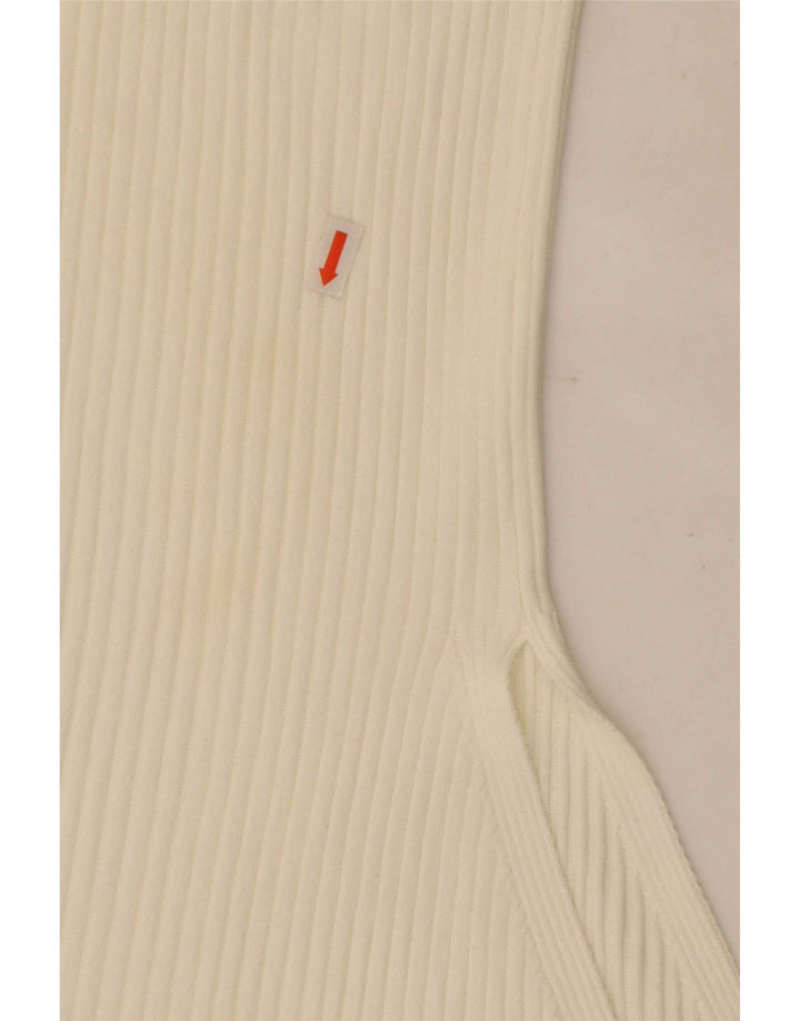 Zara Womens Knit Asymmetrical Skirt Small W26 Off White Polyester