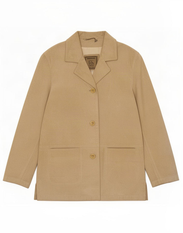 Privilegi Womens Suede Jacket IT 48 XL Beige Leather