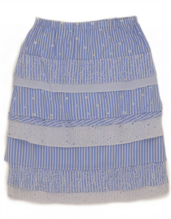 Tadashi Womens Tiered Skirt Medium W30 Blue Floral Cotton
