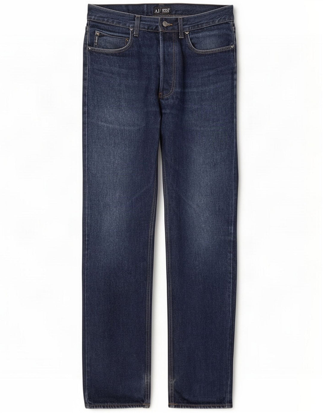 Armani Mens Straight Jeans W33 L32 Blue Cotton