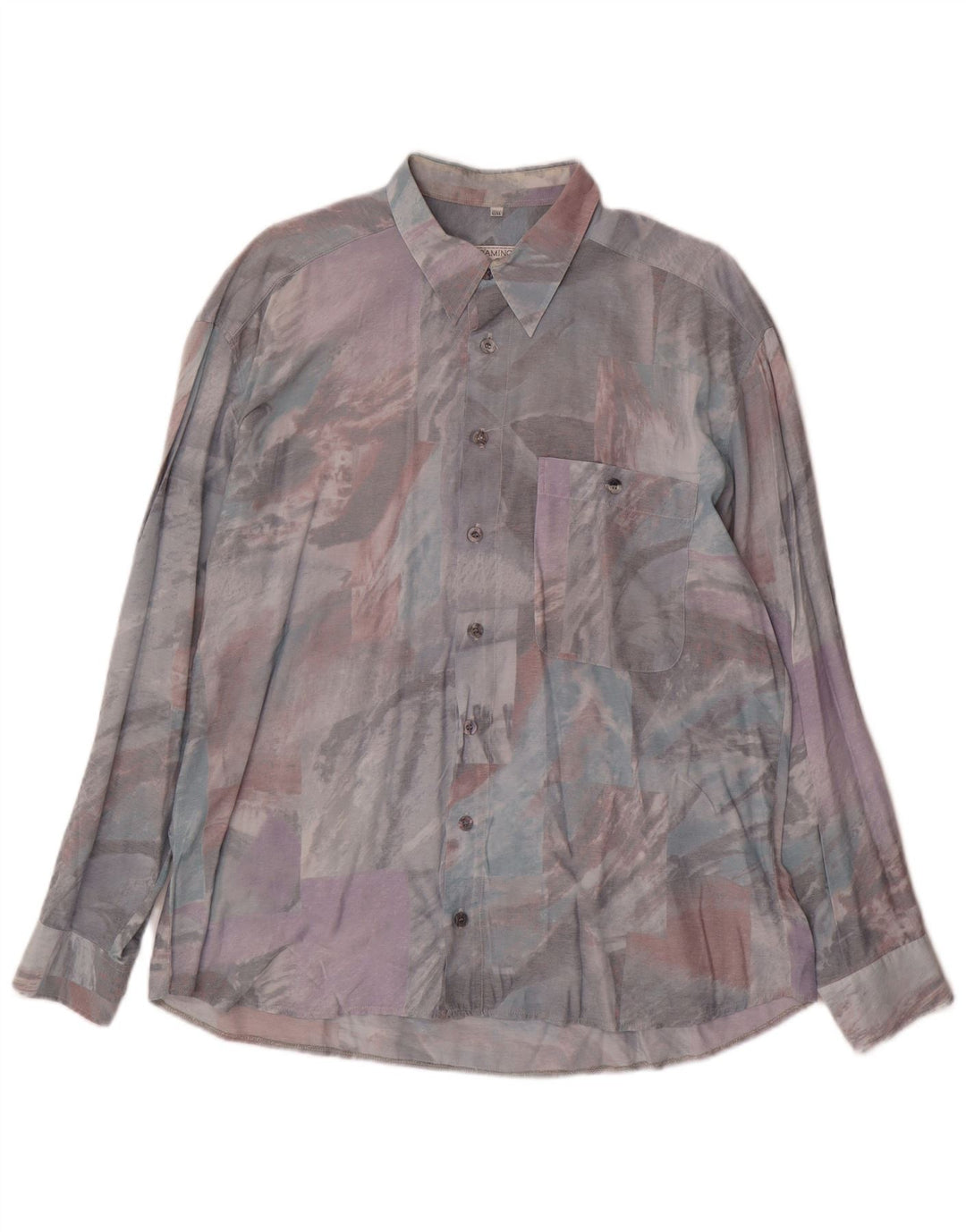 Club D'Amingo Mens Abstract Pattern Shirt Size 43/44 XL Multicoloured