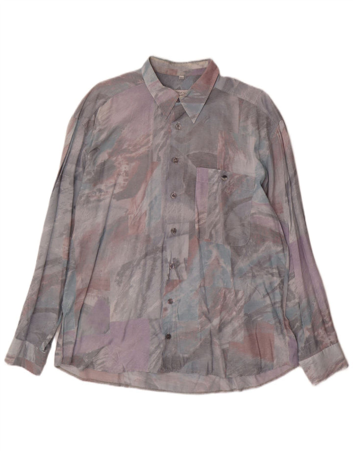 Club D'Amingo Mens Abstract Pattern Shirt Size 43/44 XL Multicoloured