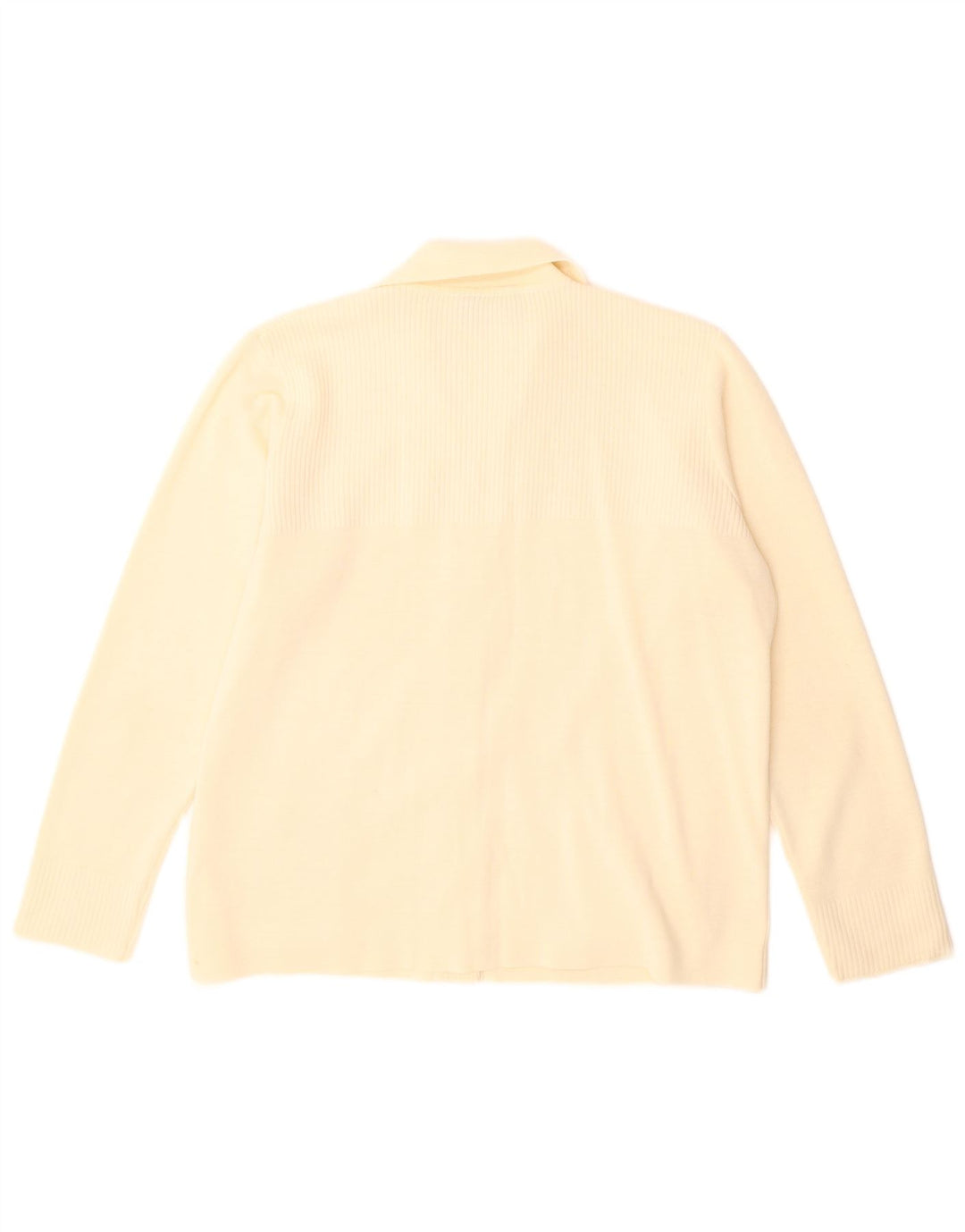 Vintage Womens Cardigan Sweater UK 14 Large Beige Polyacrylic
