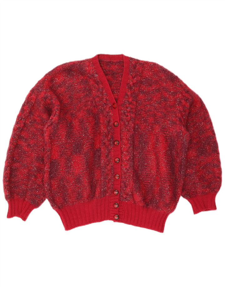 Vintage Womens Cardigan Sweater UK 16 Large Red