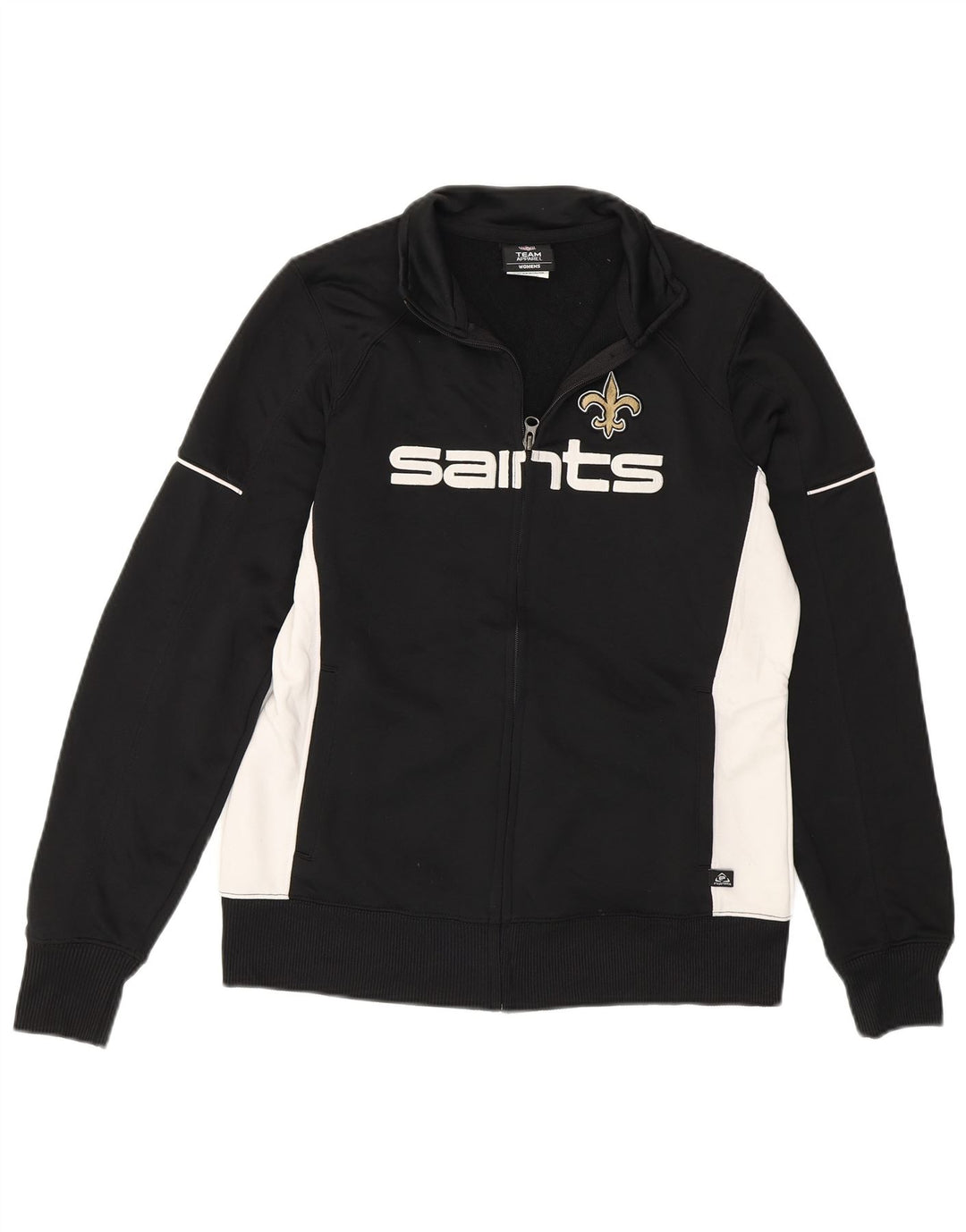 NFL Womens New Orleans Saints Tracksuit Top Jacket UK 14 Medium Black