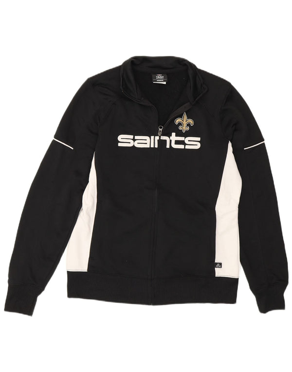 NFL Womens New Orleans Saints Tracksuit Top Jacket UK 14 Medium Black