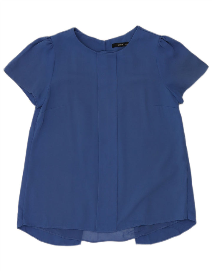 Oasis Womens Blouse Top UK 10 Small  Blue Polyester