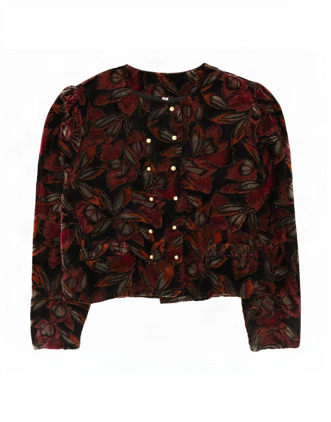 Vintage Womens Velvet Blazer Jacket IT 44 Medium Multicoloured Floral