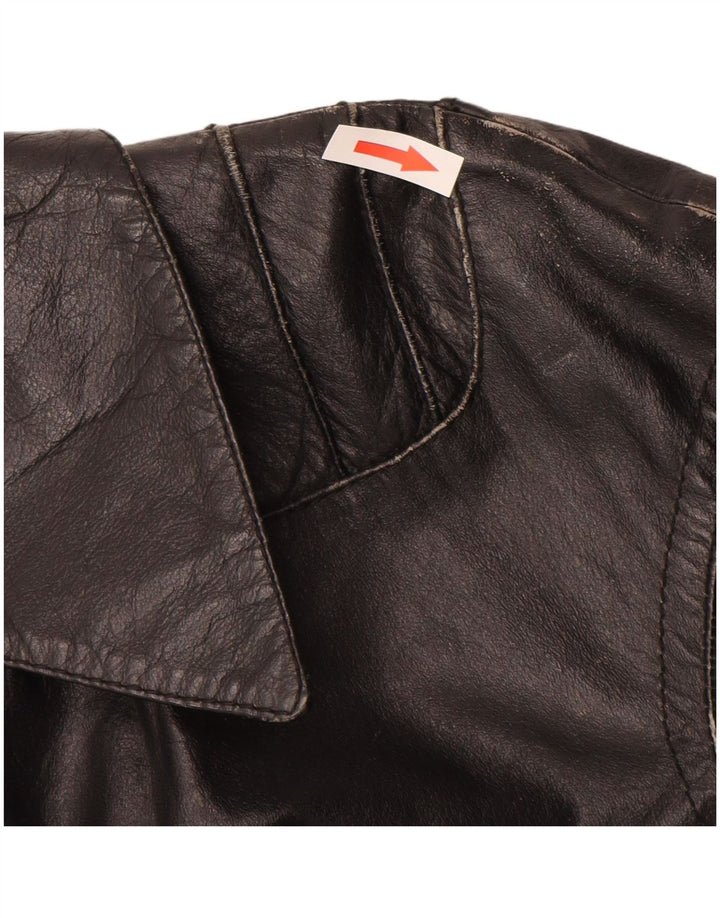 Vintage Girls Leather Jacket 11-12 Years XL Black