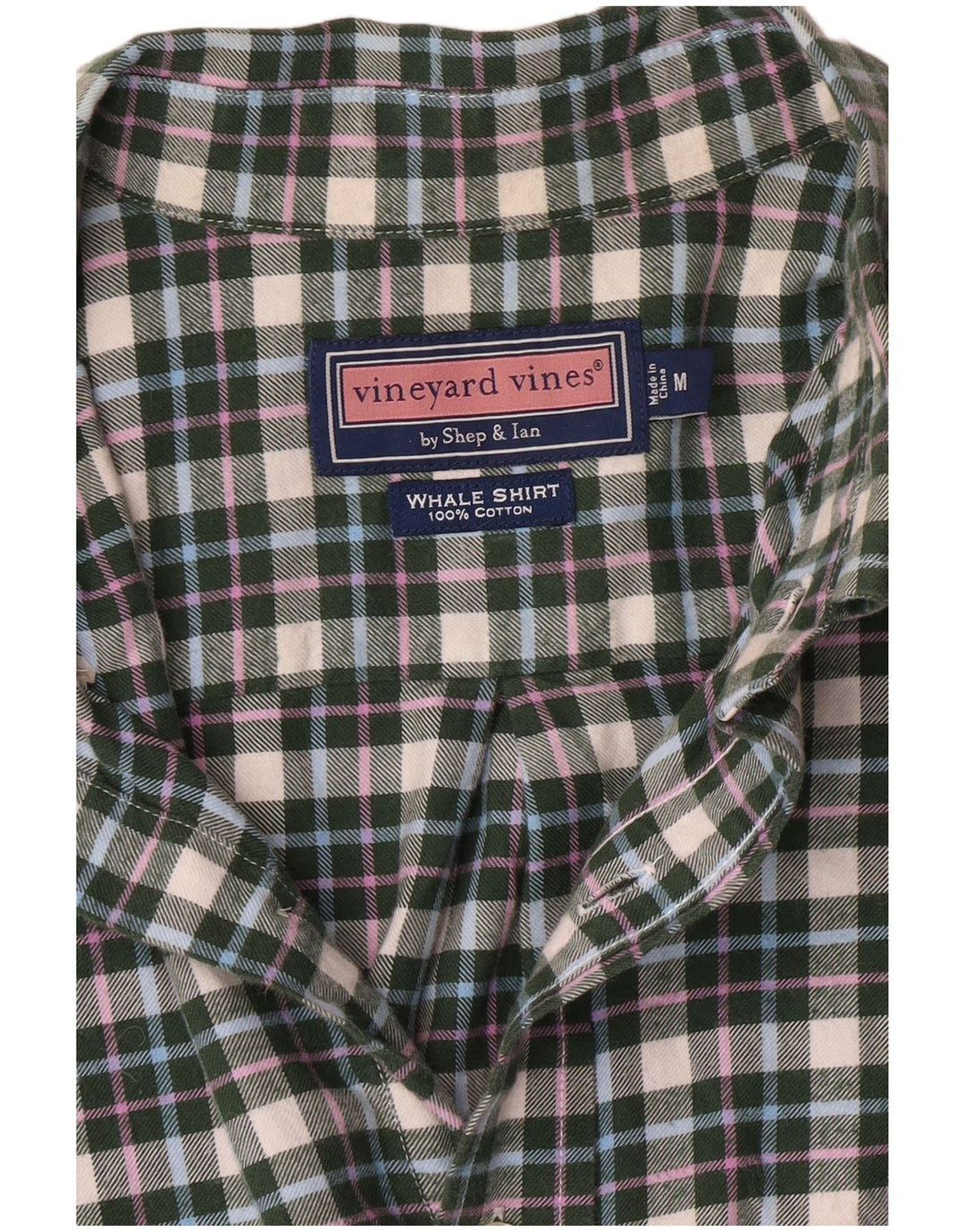 Vineyard Vines Mens Flannel Shirt Medium Green Check Cotton Preppy