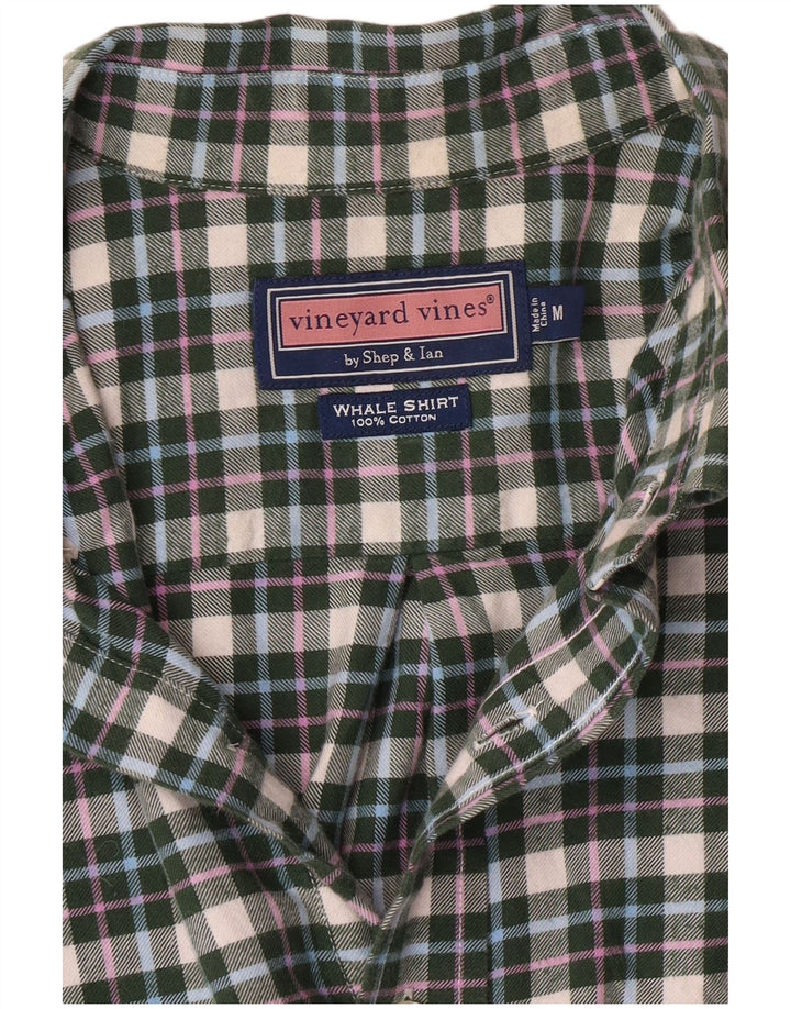 Vineyard Vines Mens Flannel Shirt Medium Green Check Cotton Preppy