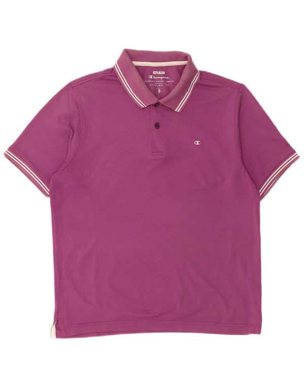CHAMPION Mens Easy Fit Polo Shirt Small Purple Cotton