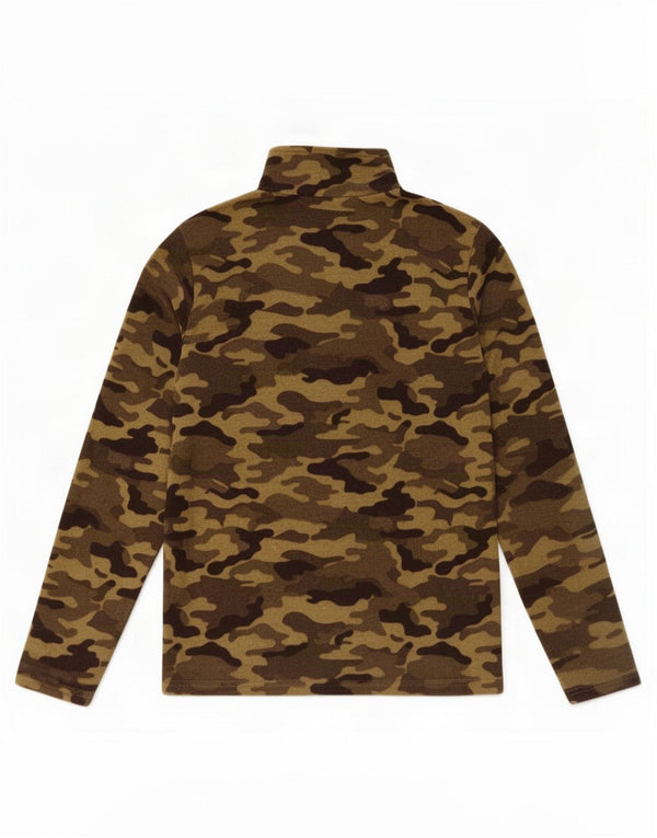 Mountain Warehouse Mens Zip Neck Fleece Jumper XS Green Camouflage