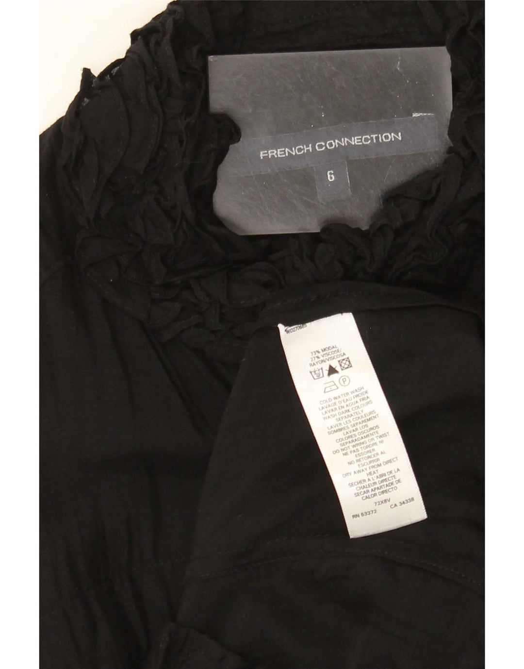French Connection Womens Shirt Blouse UK 6 XS Black Modal