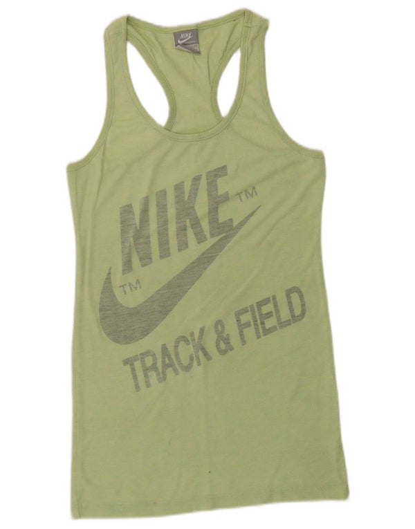 NIKE Womens Graphic Vest Top UK 8 Small Green