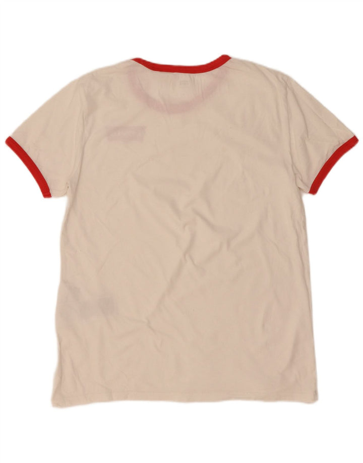 Levi's Womens T-Shirt Top UK 14 Medium White Colourblock Cotton