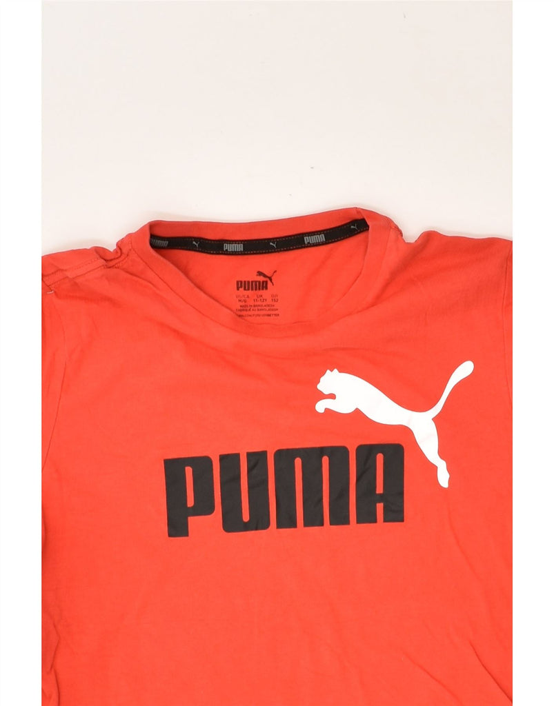 PUMA Boys Graphic T-Shirt Top 11-12 Years Red Cotton | Vintage Puma | Thrift | Second-Hand Puma | Used Clothing | Messina Hembry 