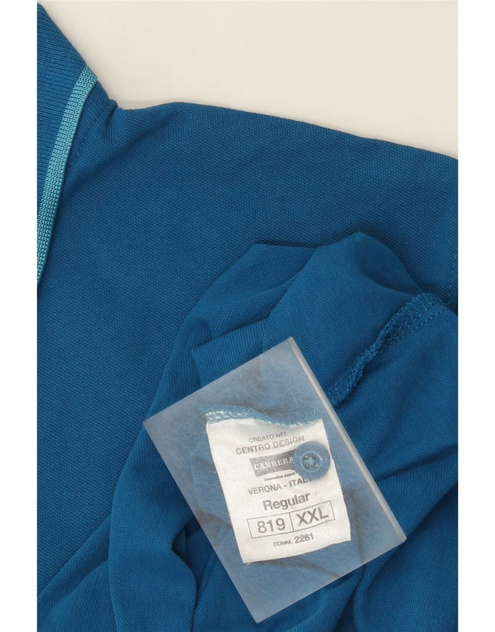 Carrera Mens Polo Shirt 2XL Blue Cotton
