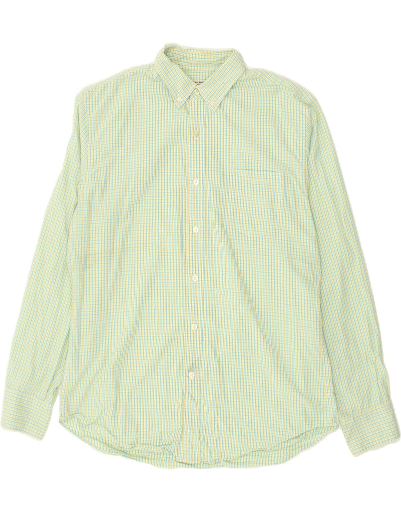 J. CREW Mens Shirt Large Green Check Cotton | Vintage J. Crew | Thrift | Second-Hand J. Crew | Used Clothing | Messina Hembry 