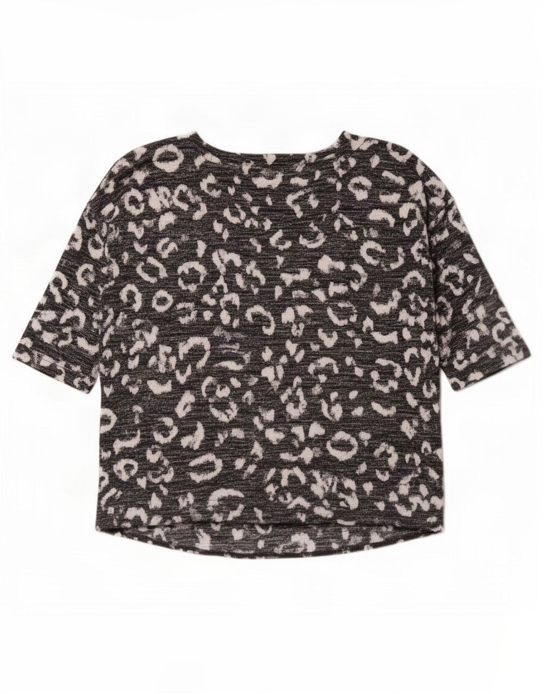 Marks & Spencer Womens Top 3/4 Sleeve UK 16 Large Black Animal Print