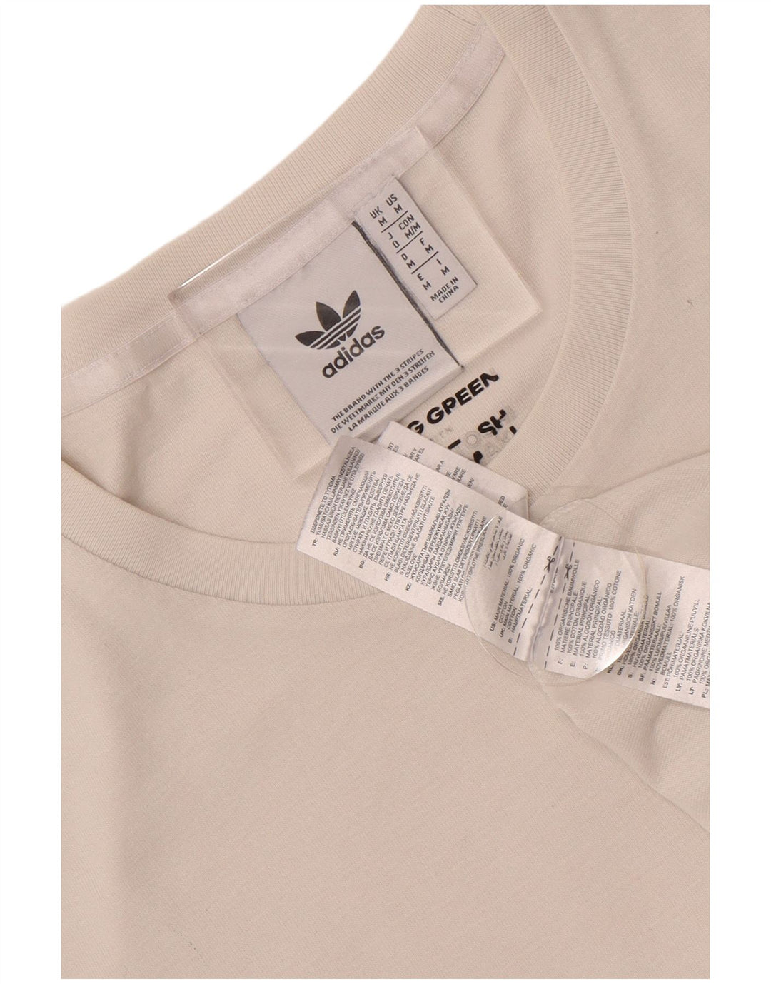 Adidas Mens Graphic T-Shirt Top Medium White Cotton
