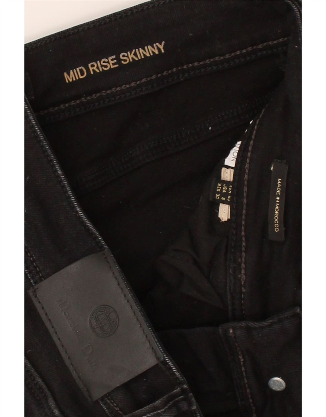 MASSIMO DUTTI Womens Mid Rise Skinny Jeans EU 40 Medium W30 L30 Black Vintage Massimo Dutti and Second-Hand Massimo Dutti from Messina Hembry 