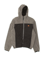 ELLESSE Mens Hooded Rain Jacket UK 38 Medium Grey Colourblock Polyester