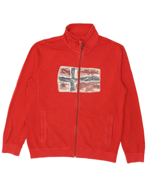 Napapijri Mens Graphic Tracksuit Top Jacket XL Red