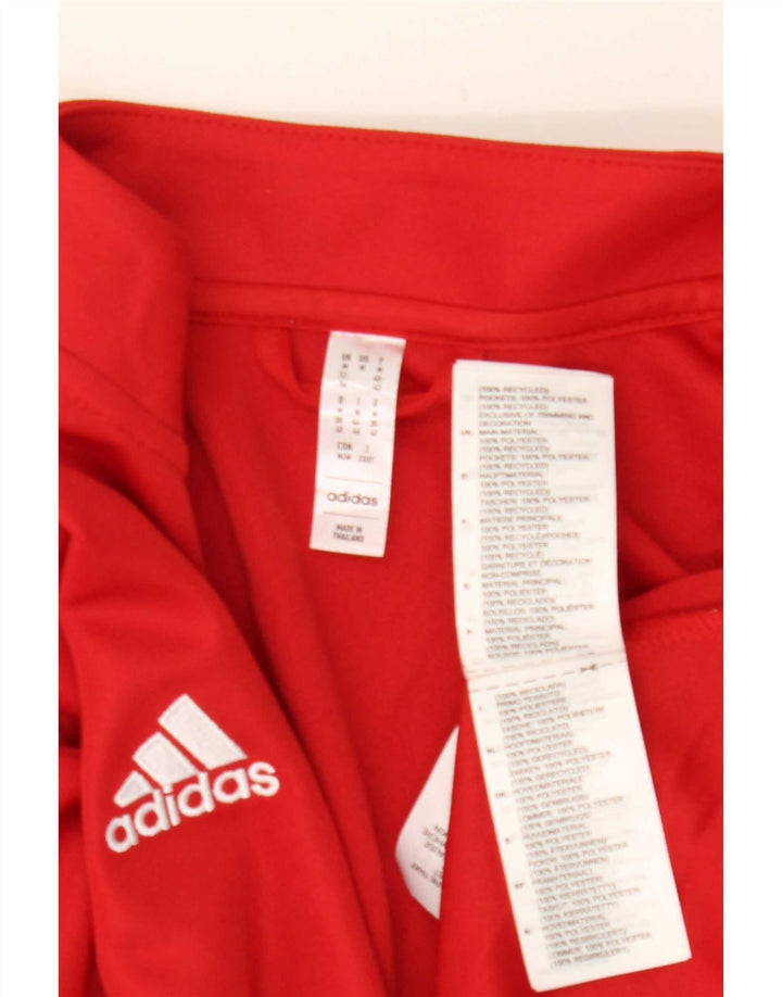 Adidas Womens Aeroready Tracksuit Top Jacket UK 12/14 Medium Red Polyester