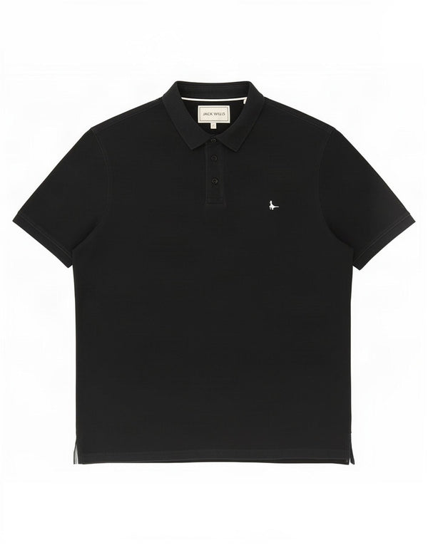 Jack Wills Mens Classic Fit Polo Shirt XL Black Cotton