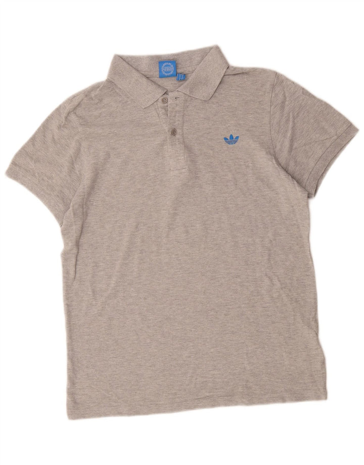 Adidas Mens Polo Shirt Medium Grey Flecked Cotton