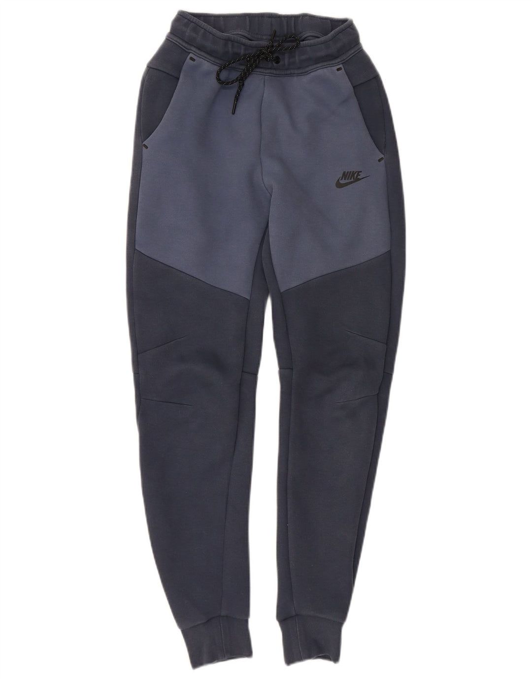 NIKE Womens Tracksuit Trousers Joggers UK 4 XS Navy Blue Colourblock