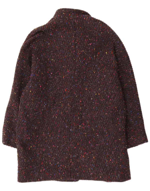 VINTAGE Womens Oversized Overcoat EU 40 Medium Grey Flecked Wool