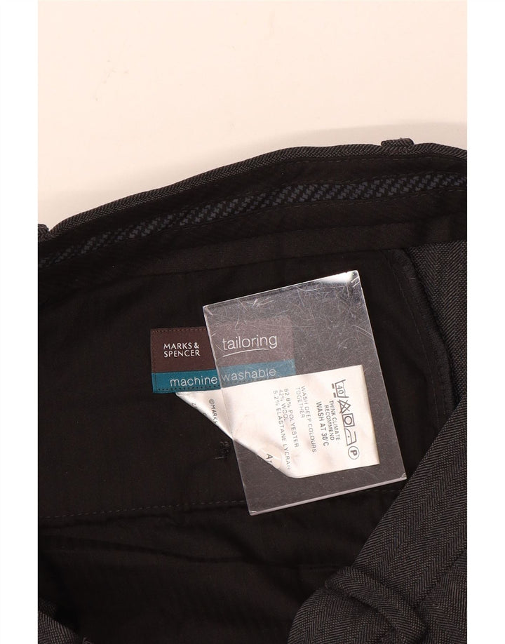 Marks & Spencer Mens Straight Suit Trousers W32 L31 Grey Polyester