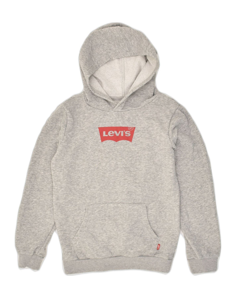 LEVI'S Boys Graphic Hoodie Jumper 7-8 Years Grey Cotton | Vintage Levi's | Thrift | Second-Hand Levi's | Used Clothing | Messina Hembry 