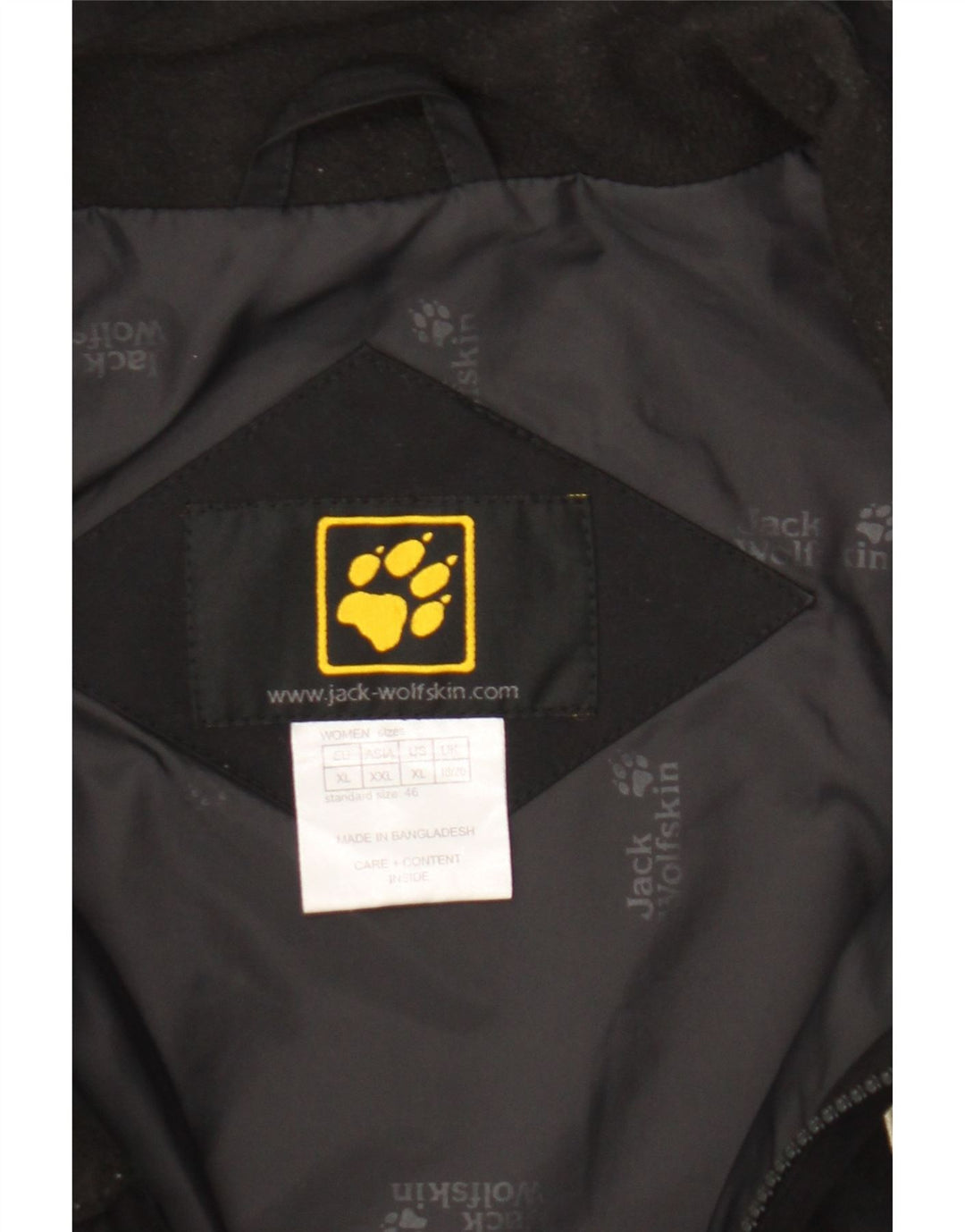 JACK WOLFSKIN Womens Windbreaker Coat UK 18/20 XL Black Polyester Vintage Jack Wolfskin and Second-Hand Jack Wolfskin from Messina Hembry 