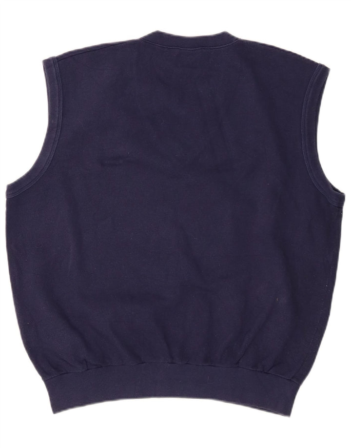 Sergio Tacchini Mens Vest Tank Top Medium Navy Blue Cotton