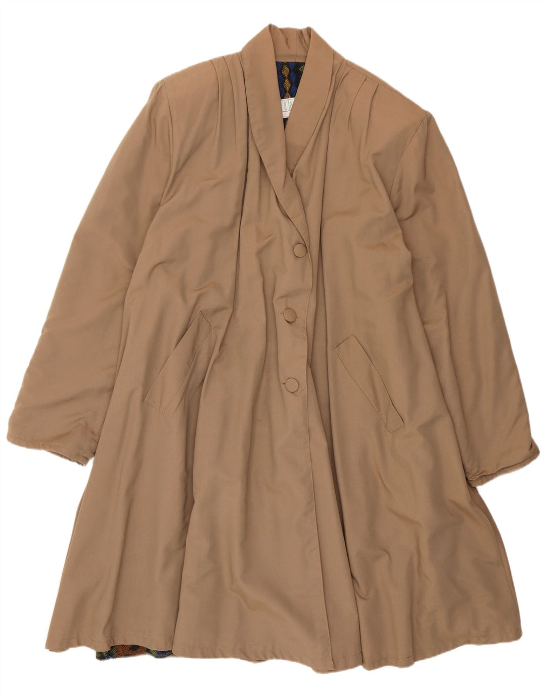 Vintage Womens Overcoat UK 14 Large Beige
