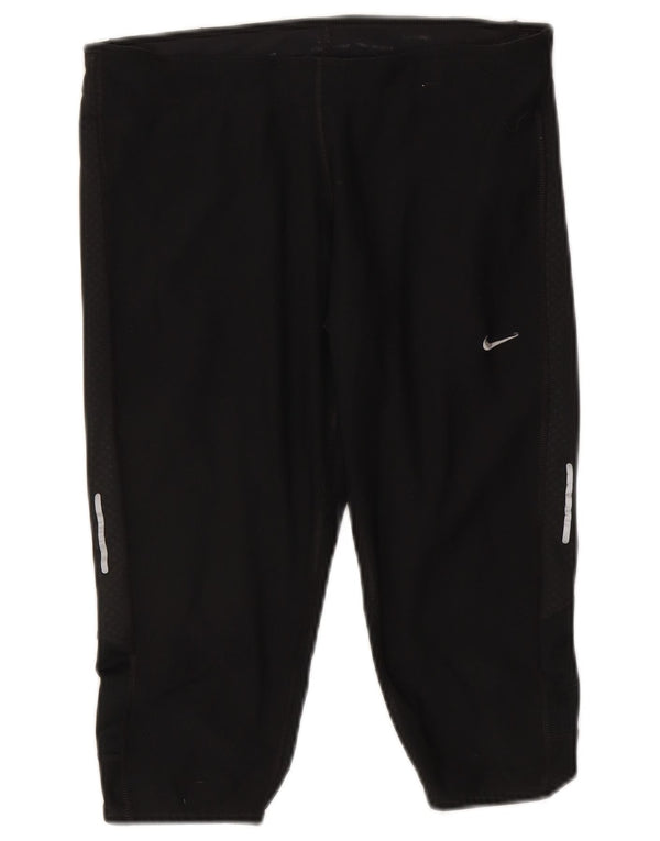 Nike Womens Dri Fit Capri Leggings UK 12 Medium Black Polyester