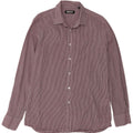 Dkny Mens Shirt Medium Burgundy Gingham Cotton