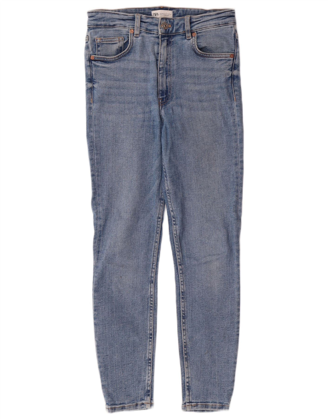 Zara Womens High Waist Skinny Jeans EU 38 Small W28 L27 Blue Classic