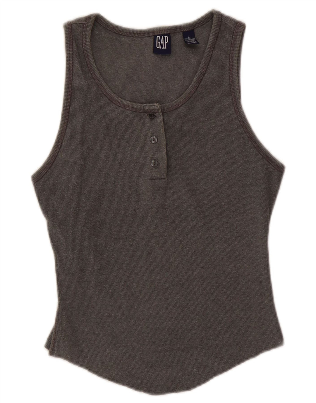 Gap Womens Crop Vest Top UK 14 Large Grey Cotton