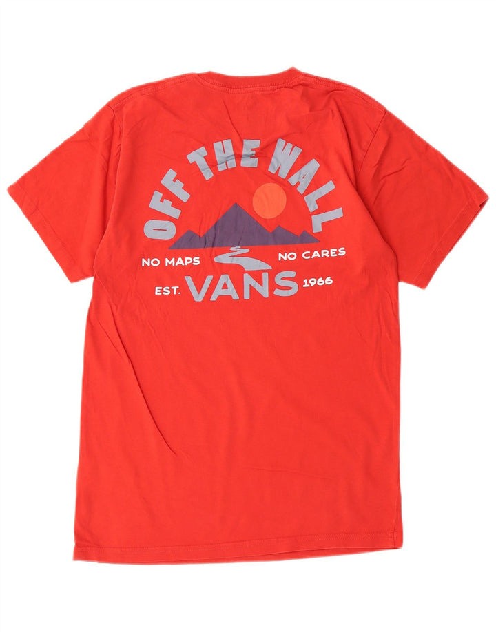 VANS Mens Classic Fit Graphic T-Shirt Top Small Red Cotton